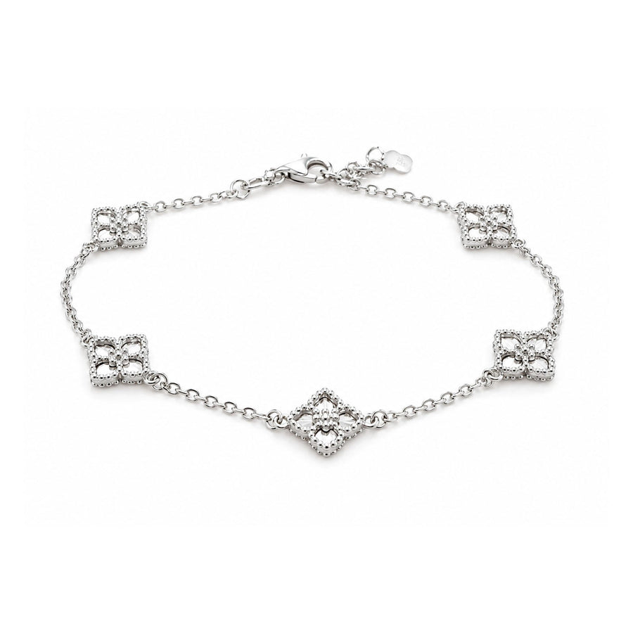 White Gold Clover Bracelet