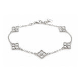 White Gold Clover Bracelet-White Gold Clover Bracelet