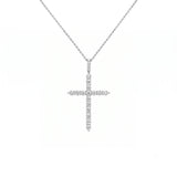 White Gold Diamond Cross Pendant Necklace - 2.62 CT-White Gold Diamond Cross Pendant Necklace - 2.62 CT