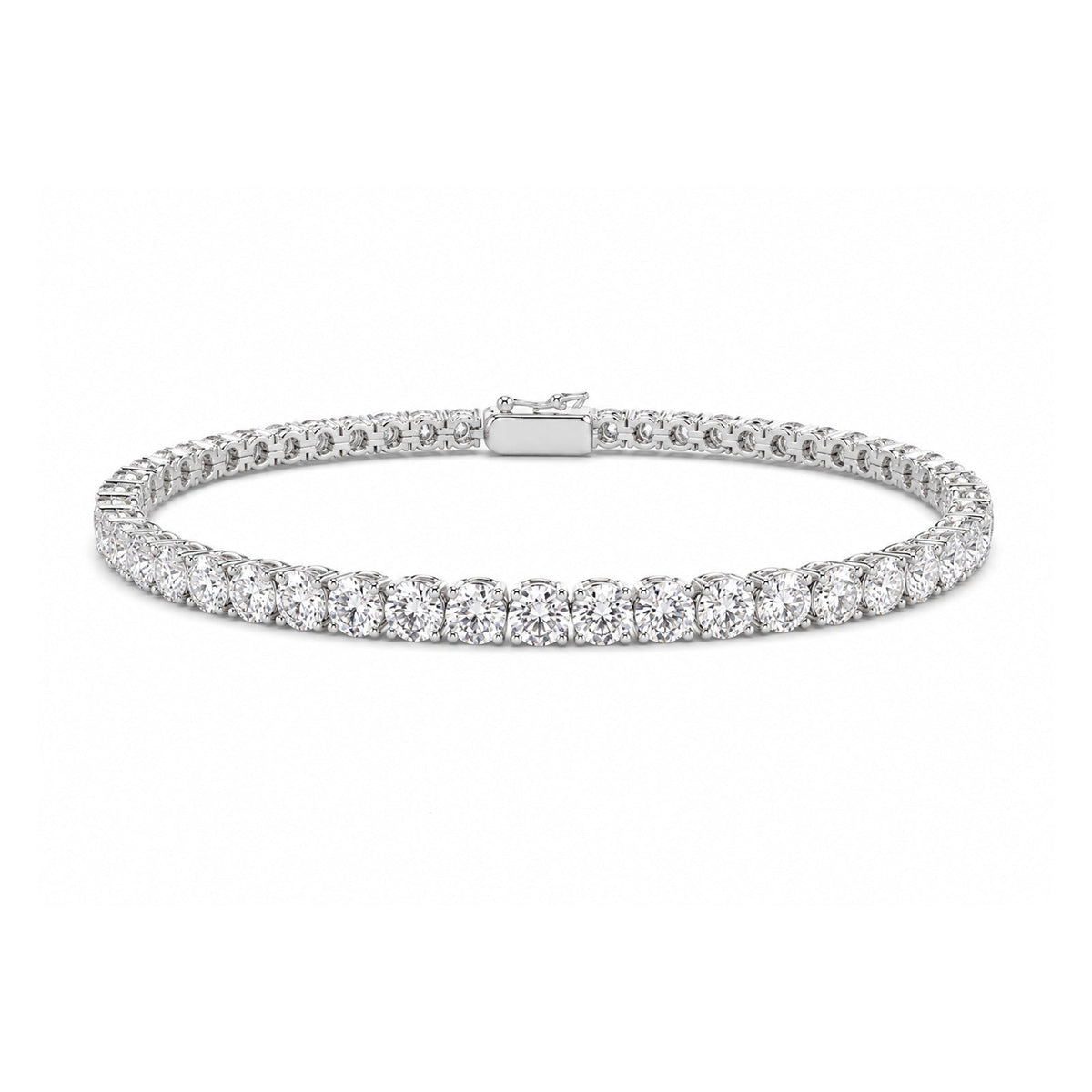 White Gold Diamond Tennis Bracelet - 8.01 CT