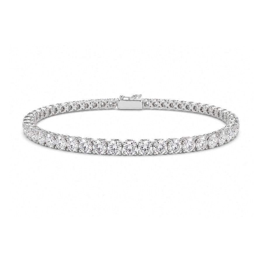 White Gold Diamond Tennis Bracelet - 8.01 CT
