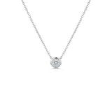 White Gold Round Bezel-Set Solitaire Diamond Pendant Necklace-White Gold Round Bezel-Set Solitaire Diamond Pendant Necklace - DNODE00166