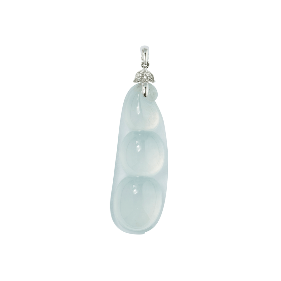 White Jade Diamond Necklace - ONNEL00950