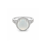 White Jade Diamond Ring-White Jade Diamond Ring