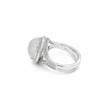 White Jade Diamond Ring-White Jade Diamond Ring