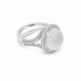 White Jade Diamond Ring-White Jade Diamond Ring