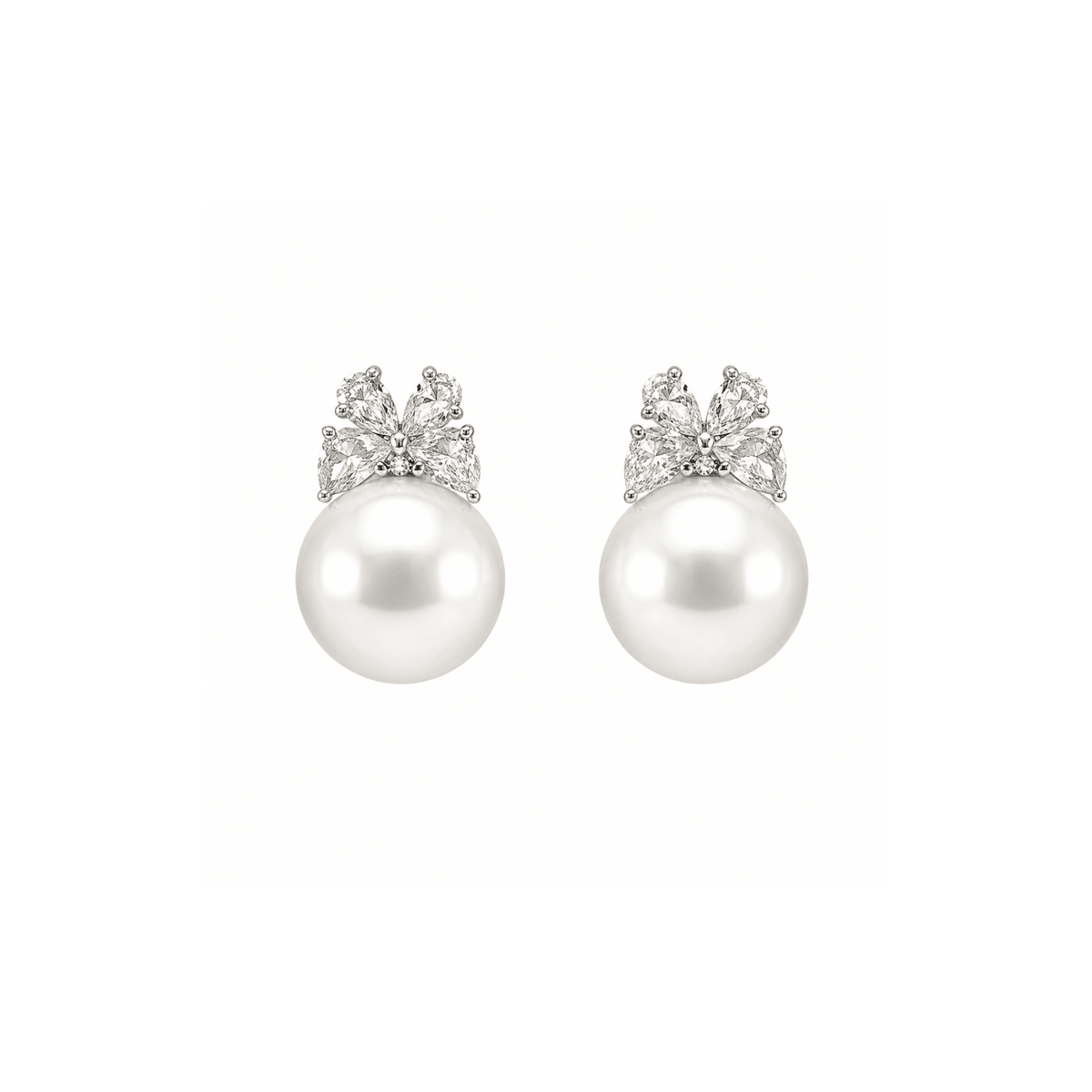 white south sea pearl diamond earrings