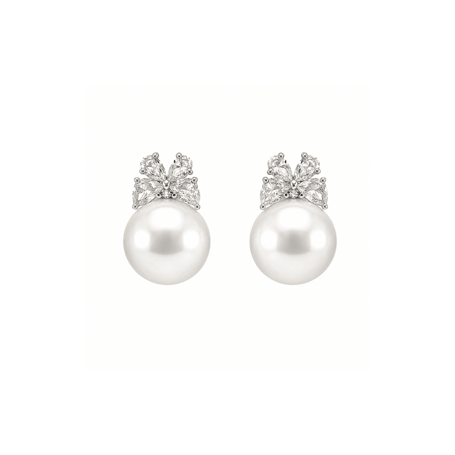 white south sea pearl diamond earrings