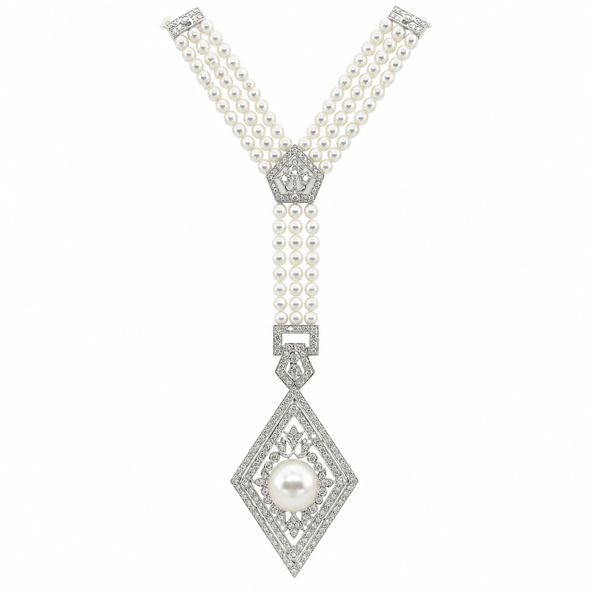 White south sea pearl diamond necklace