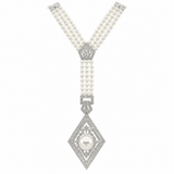 White South Sea Pearl Diamond Necklace-White south sea pearl diamond necklace