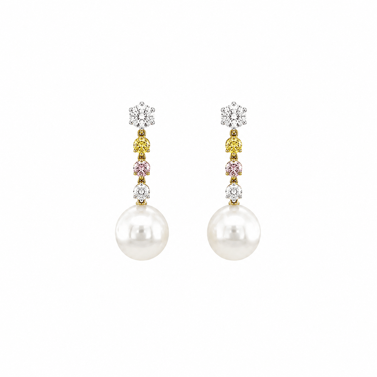 White South Sea Pearls Dangle Earrings