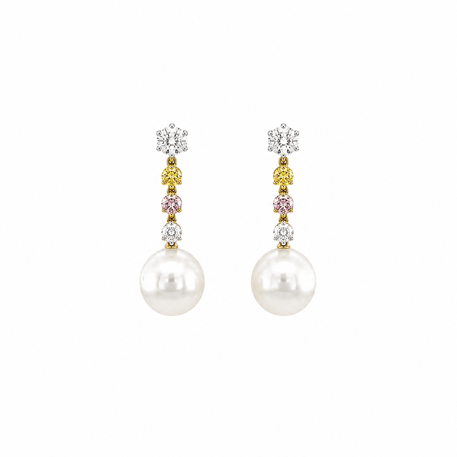White South Sea Pearls Dangle Earrings