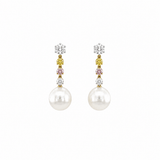 White South Sea Pearls Dangle Earrings-White South Sea Pearls Dangle Earrings
