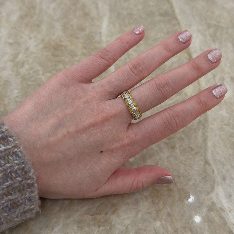 Yellow and White Diamond Ring-Yellow and White Diamond Ring - DRTIJ03926