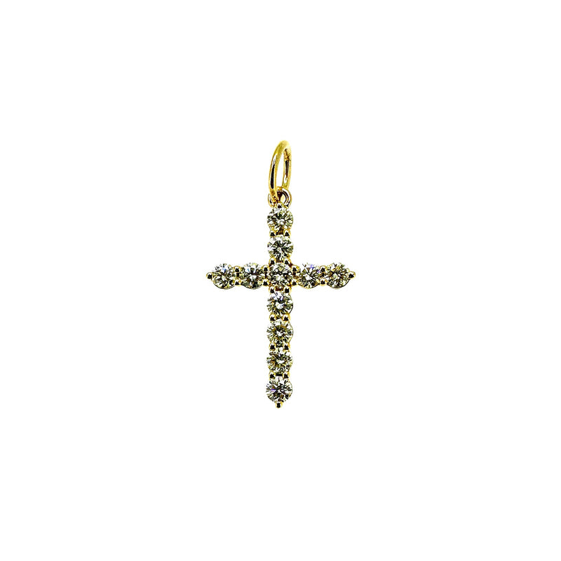 Yellow Diamond Cross Pendant-Yellow Diamond Cross Pendant - DPTIJ02053