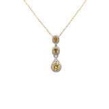 Yellow Diamond Drop Pendant and Chain-Yellow Diamond Drop Pendant and Chain - DNMKD05522