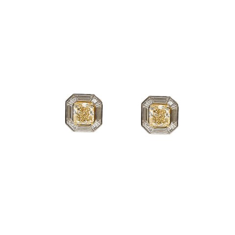 Yellow Diamond Earrings-Yellow Diamond Earrings