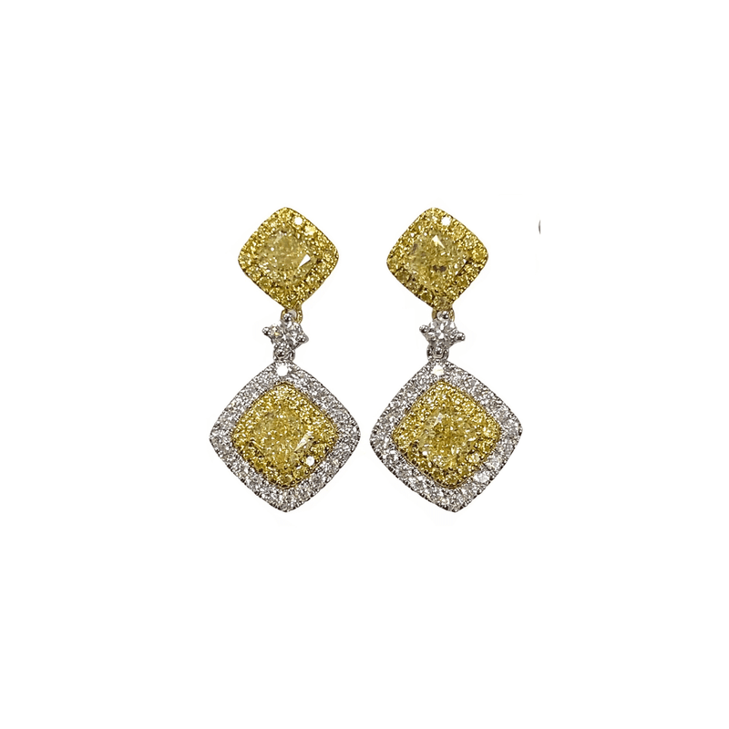Yellow Diamond Earrings-Yellow Diamond Earrings - ERDIA359180