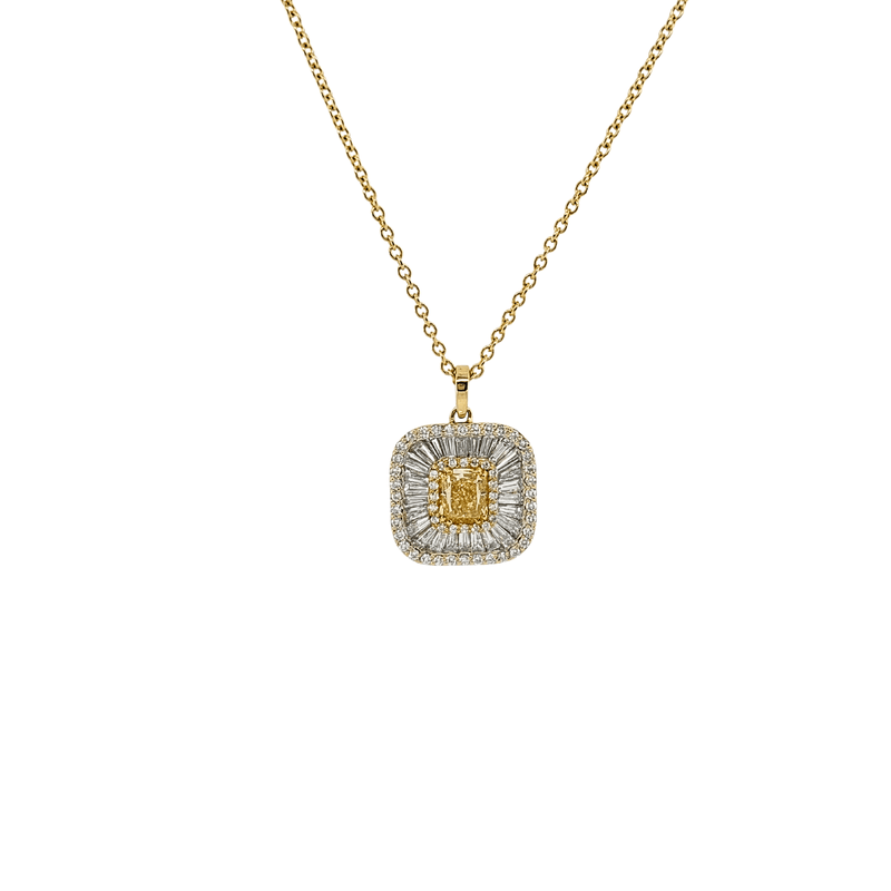 Yellow Diamond Necklace-Yellow Diamond Necklace - DNNOV00315