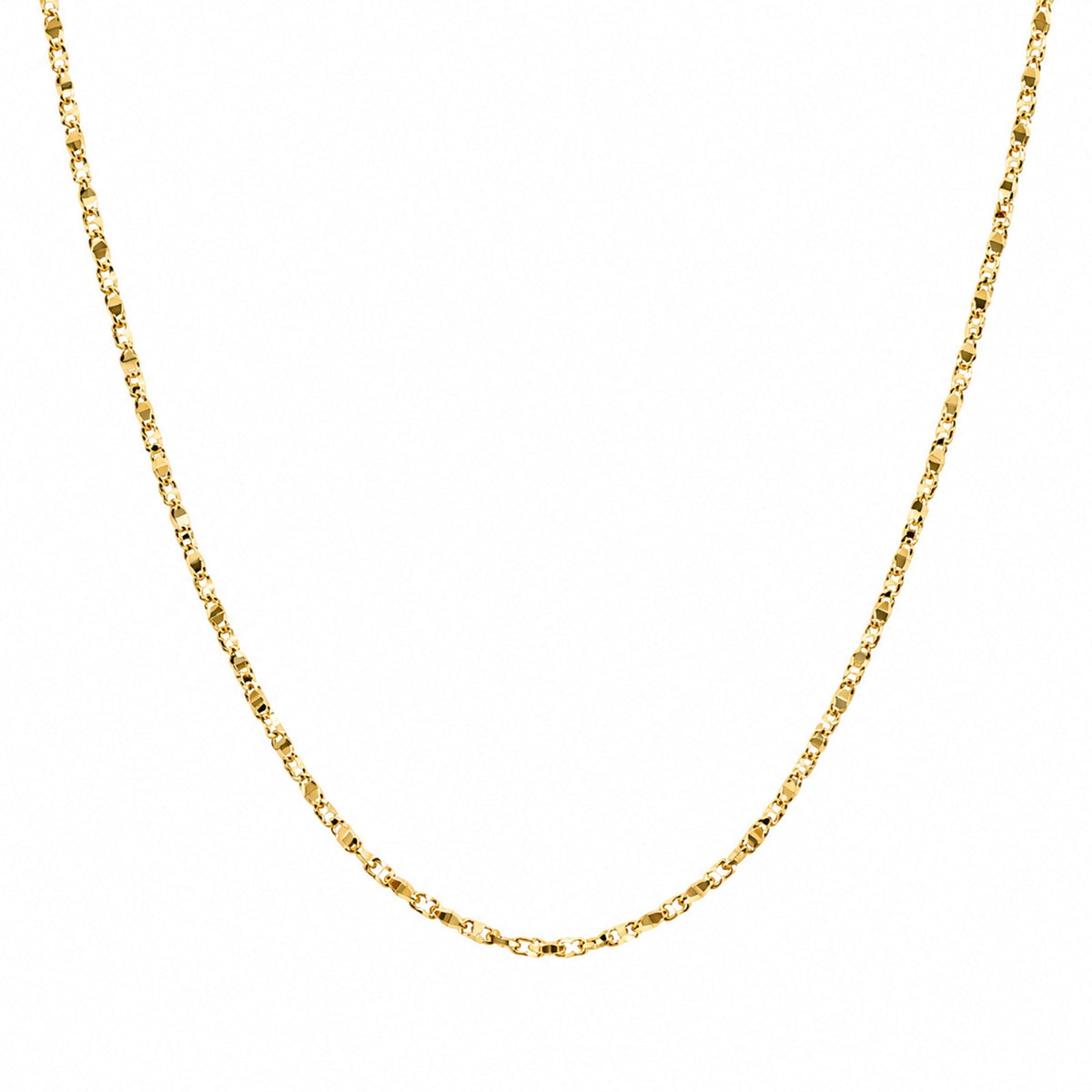 Yellow Gold Diamond-Cut Chain Necklace 18"