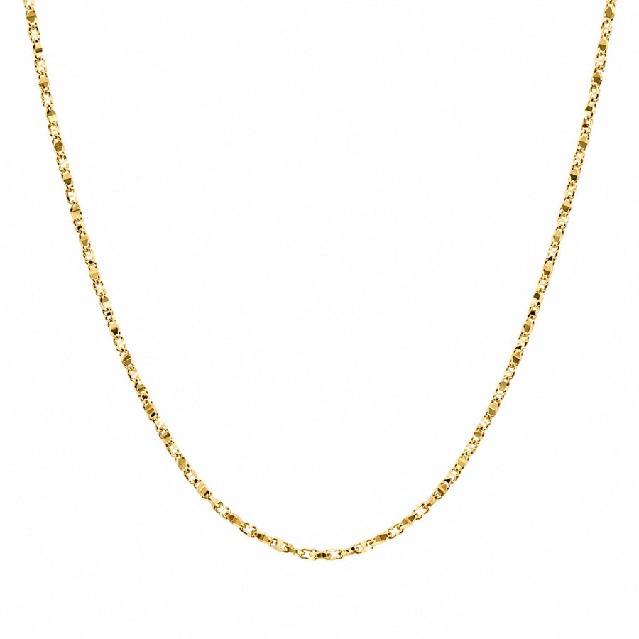 Yellow Gold Diamond-Cut Chain Necklace 18"
