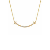 Yellow Gold Pavé Diamond Curved Pendant Necklace-Yellow Gold Pavé Diamond Curved Pendant Necklace