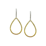 Yellow Sapphire Diamond Dangling Earrings-Yellow Sapphire Diamond Dangling Earrings - SETIJ00901