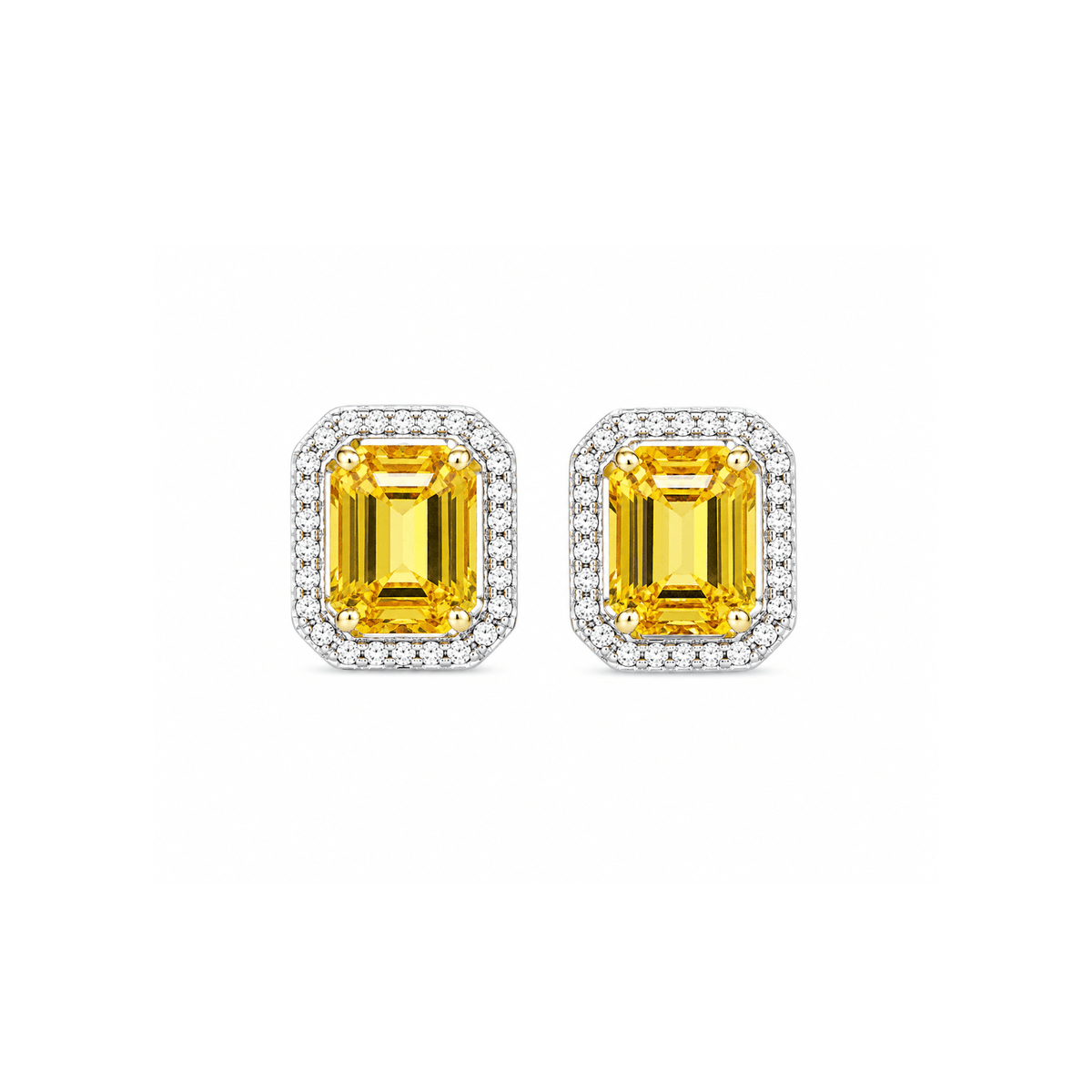 Yellow Sapphire Diamond Earrings