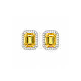Yellow Sapphire Diamond Earrings-Yellow Sapphire Diamond Earrings