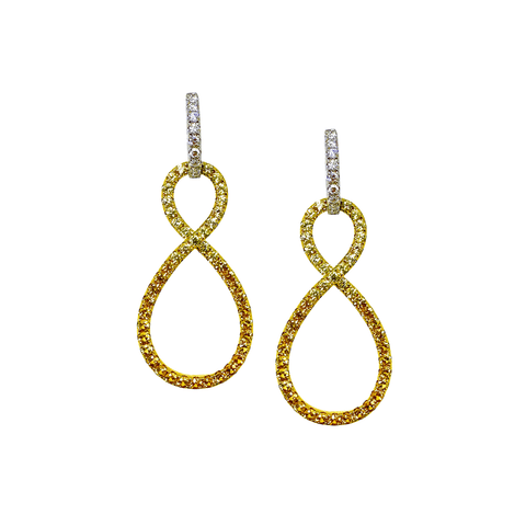 Yellow Sapphire Diamond Earrings-Yellow Sapphire Diamond Earrings - SETIJ00919