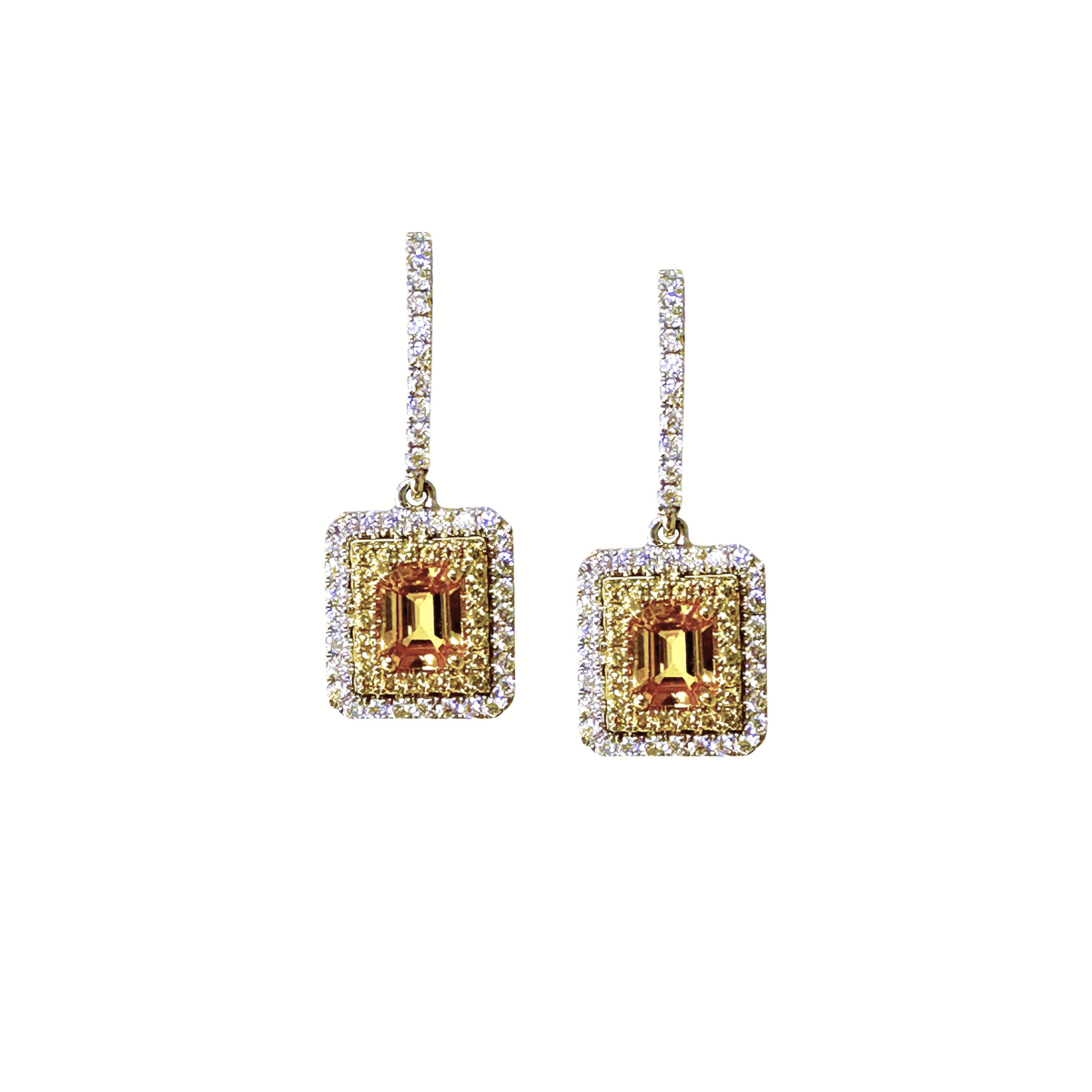 Yellow Sapphire Diamond Earrings SETIJ00992