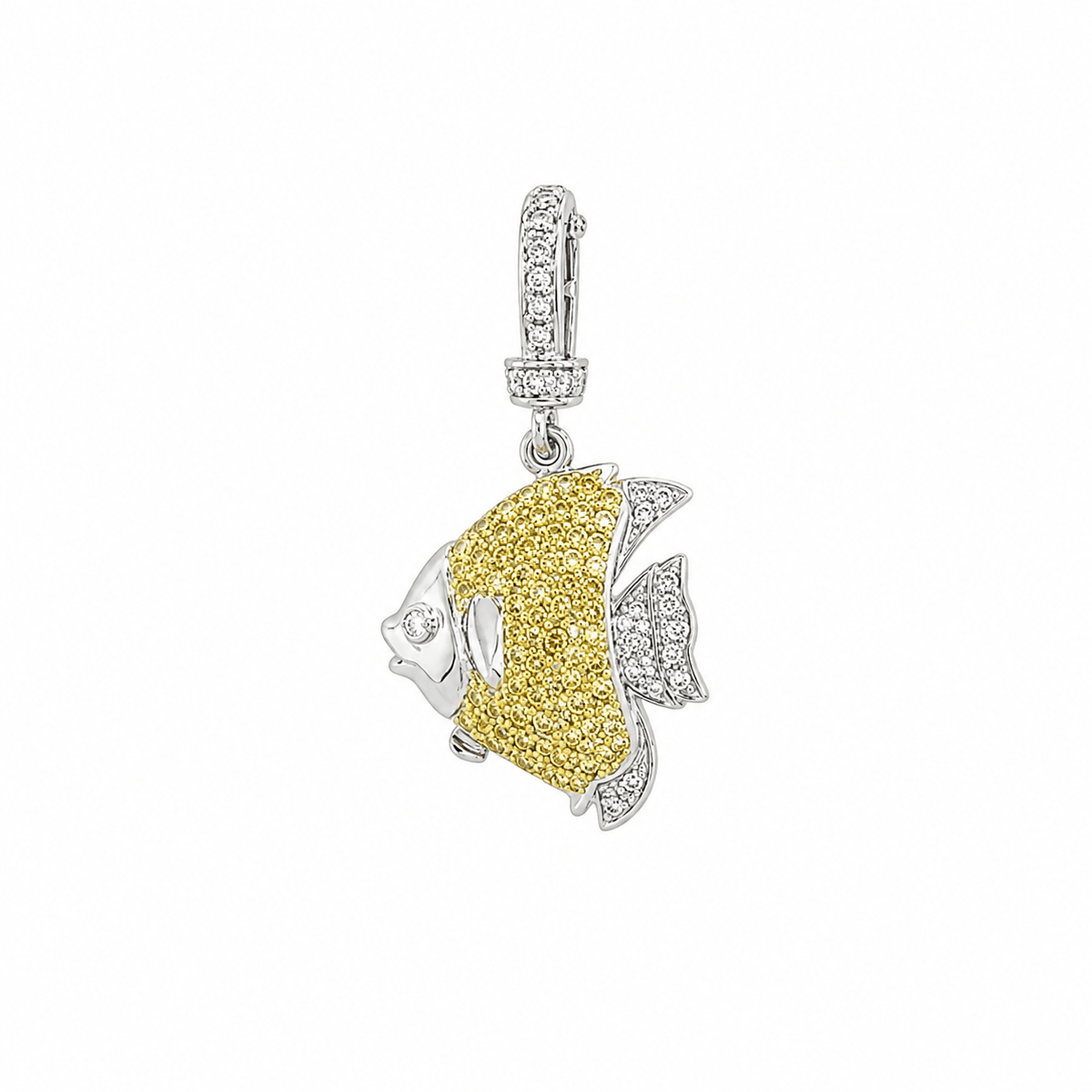 Yellow Sapphire Diamond Fish Charm