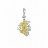 Yellow Sapphire Diamond Fish Charm-Yellow Sapphire Diamond Fish Charm