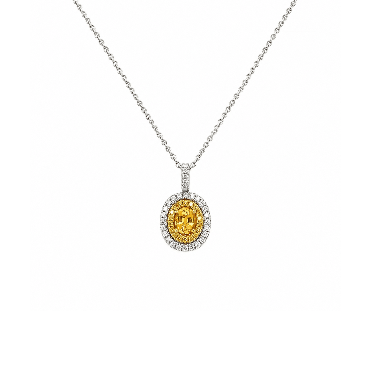 Yellow Sapphire Diamond Necklace - SNTIJ00604