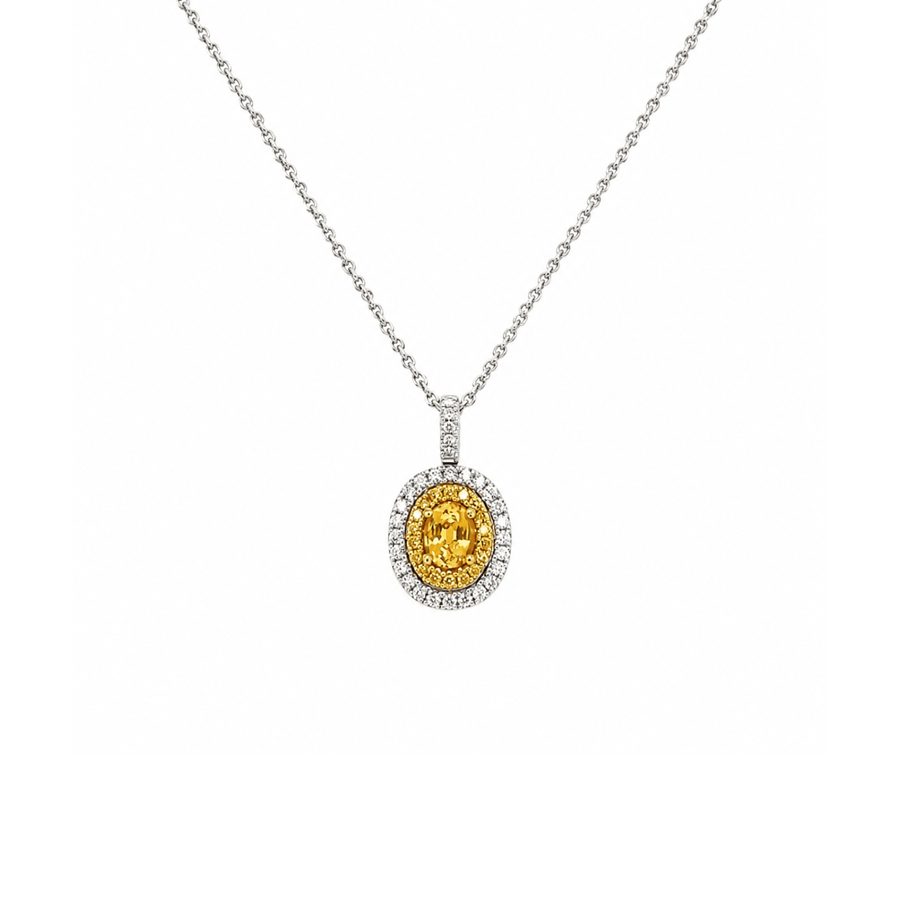 Yellow Sapphire Diamond Necklace - SNTIJ00604