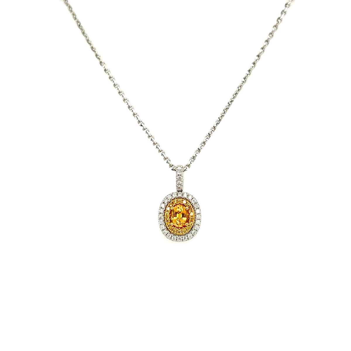 Yellow Sapphire Diamond Necklace - SNTIJ00604