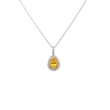 Yellow Sapphire Diamond Necklace-Yellow Sapphire Diamond Necklace - SNTIJ00612