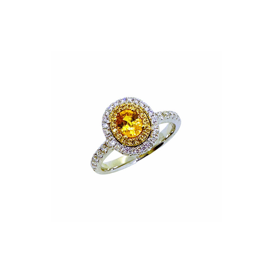 Yellow Sapphire Diamond Ring TR3175YSGD