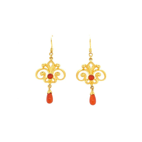 24K Gold Chandelier Earrings -