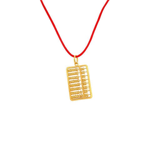 24K Gold Chinese Abacus Pendant - 06F01863679