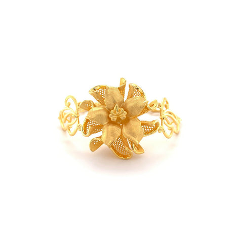 24K Gold Floral Bracelet -