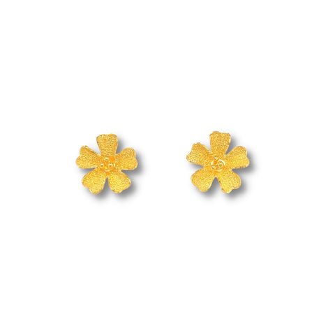 24K Gold Floral Stud Earrings - 02F00911682