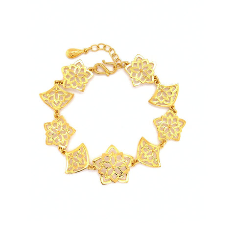 24K Gold Flower Bracelet -
