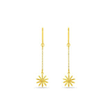 24K Gold Flower Drop Earrings - CM31208-R