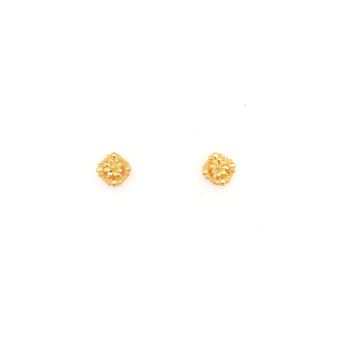 24K Gold Flower Stud Earrings - 02F00897498