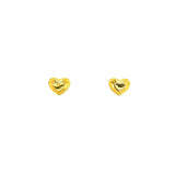 24K Gold Heart Stud Earrings-24K Gold Heart Stud Earrings - CM204826-F