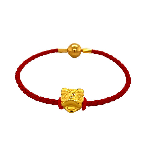 24K Gold Red Cord Bracelet Set - CM30900-R