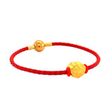 24K Gold Red Cord Bracelet Set - CM30902-R