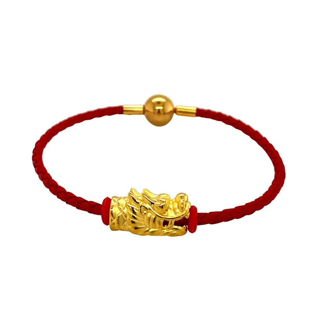 24K Gold Red Cord Bracelet Set - CM31149-R