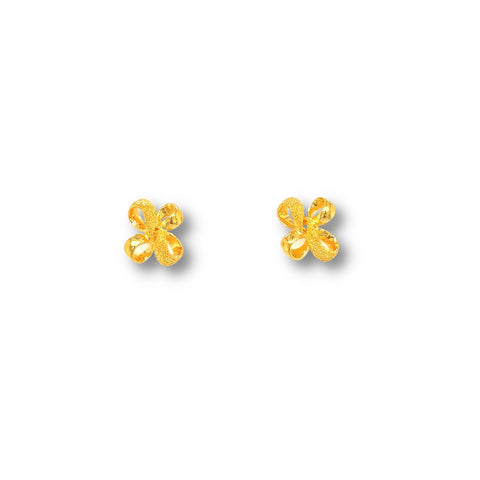 24K Gold Ribbon Stud Earrings - 02F00911645